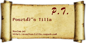 Posztós Tilla névjegykártya